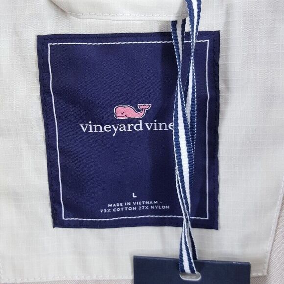 VINEYARD VINES Jacket Mens Large Stone Heritage Harrington Waxed Cotton $218 - Picture 5 of 10